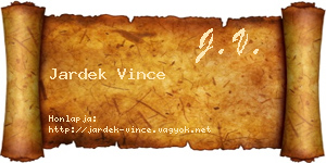 Jardek Vince névjegykártya